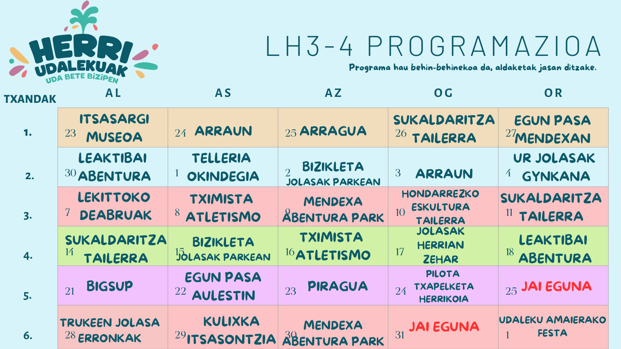 LH 1 udaleku irekeiak lekeitio